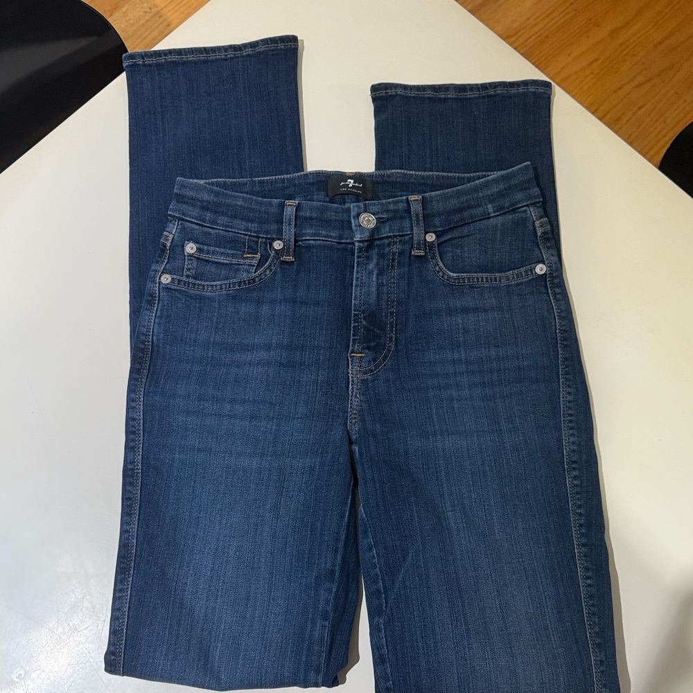 7 for All Mankind HIGH WAIST ANKLE SKINNY Sz 26 Atlas Super Skinny Jeans NWT - Picture 2 of 11
